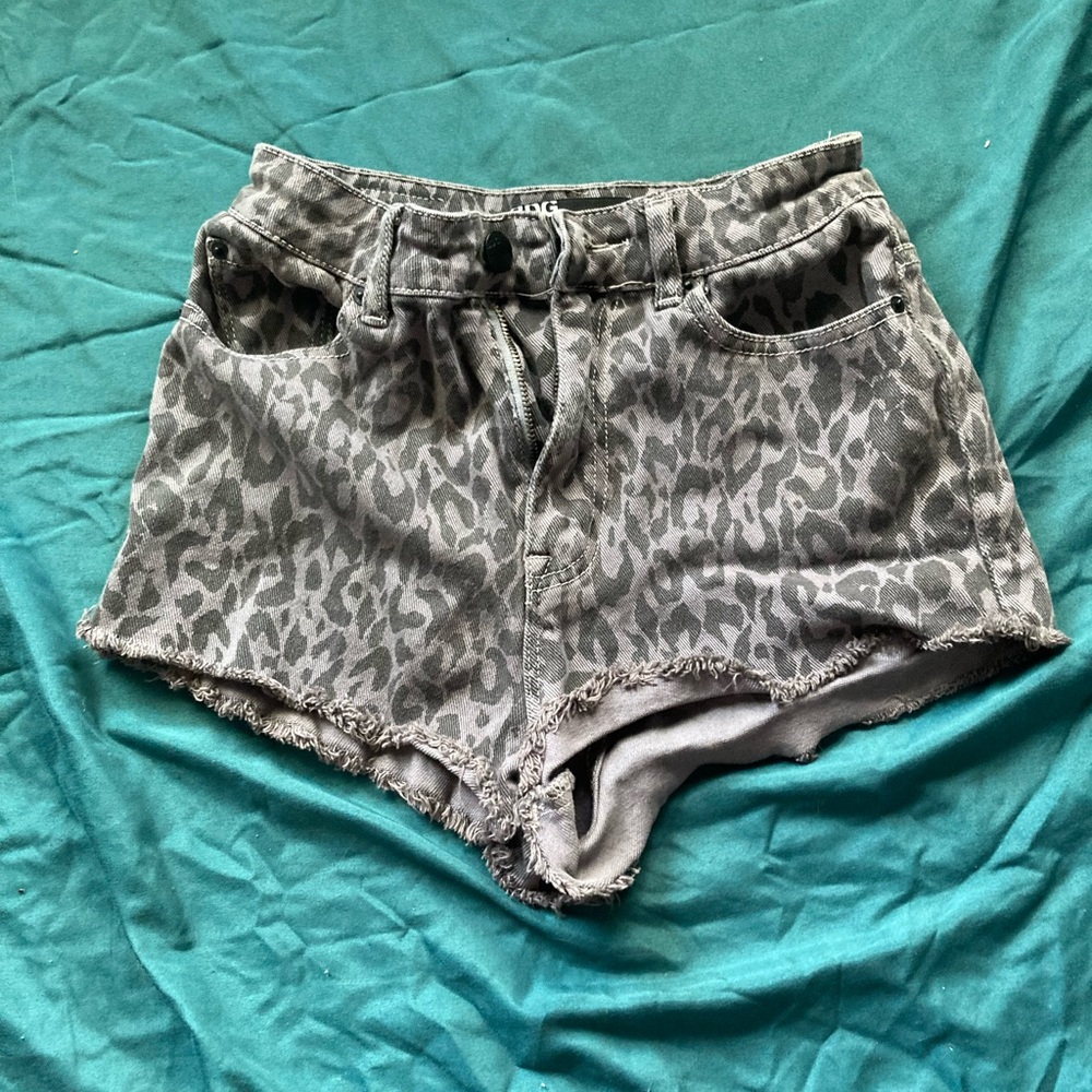 BDG  high rise cheeky leopard print shorts
